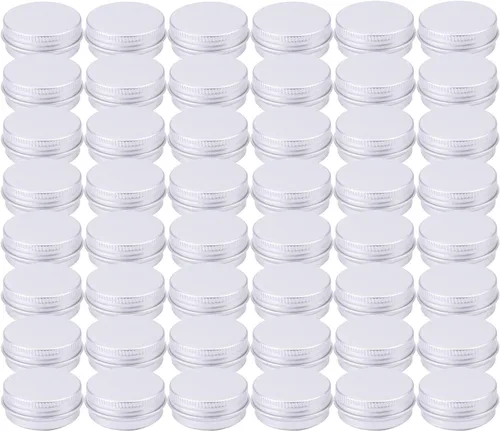 Miniatura 5 de Tosnail Paquete de 96 mini latas redondas de 0.5 oz/0.5 fl oz con tapas de rosca, recipientes de aluminio vacíos de estaño, tarros de almacenamiento