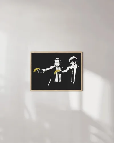 Miniatura 4 de HAUS AND HUES Póster de arte callejero Banksy - Arte pop grafiti - Sin marco 12"x16" Banksy Pulp Fiction
