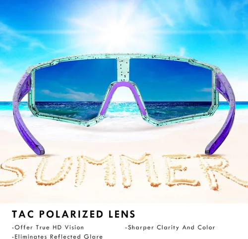 Miniatura 5 de Lentes de sol polarizados de béisbol para niños, TR90, marco ligero, para niños y niñas de 6 a 14 años, softbol y ciclismo Colorful Lens