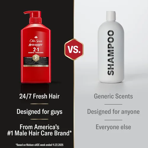 Miniatura 3 de Old Spice Swagger 2-en-1 Set de Champú y Acondicionador para Hombres, Aroma a Cedro y Lima, Cabello Más Saludable, Más Lleno, Más Hidratado, Calidad