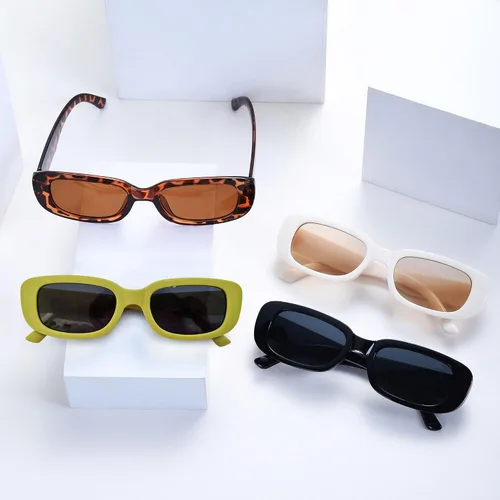 Miniatura 14 de Gafas de sol para fiesta, a granel, retro, pequeñas, rectangulares, para mujer, vintage, cuadradas, paquete de 12
