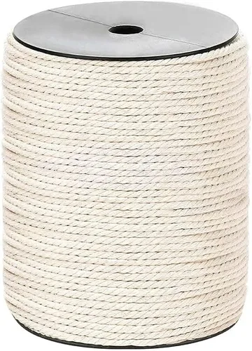 Cordón de macramé de 2 mm x 656 yardas (1968 pies), cuerda de macramé de algodón natural - cuerda de algodón de macramé trenzada de 3 hilos para