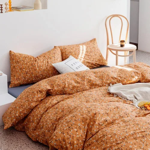 Miniatura 11 de AMWAN Juego de funda de edredón floral bohemio de algodón, ropa de cama con estética de jardín, elegante, botánico, con cierre con cremallera y 4