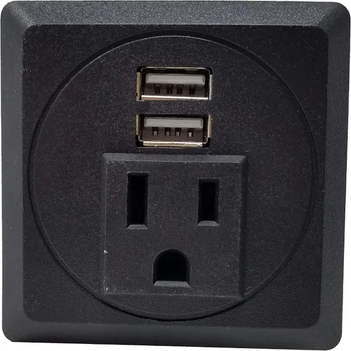 Miniatura 2 de Ojal de alimentación cuadrado en el escritorio, centro de alimentación de mesa, ojal para muebles, concentrador de datos de alimentación, 2 puertos