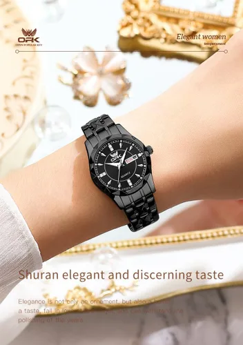 Miniatura 5 de Relojes para mujer, reloj de moda para mujer, reloj de pulsera de cuarzo analógico impermeable de acero inoxidable para mujeres y niñas