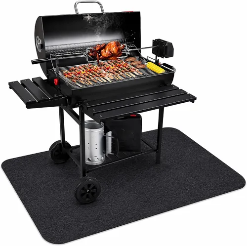 Fasmov Tapete para debajo de la parrilla de 30 x 48 pulgadas, tapete reutilizable para exteriores, tapete para proteger la cubierta, almohadilla de