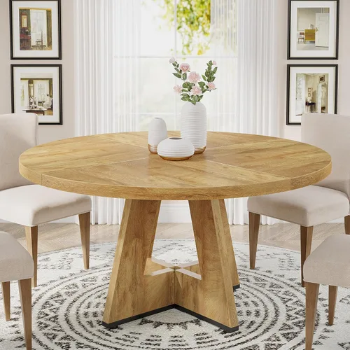 Miniatura 15 de Tribesigns Mesa de Comedor Redonda de 47 Pulgadas Mesa de Cocina de Madera para Comedor, Mesas de Dinner Room de 47" para 4-6, Muebles de Acento