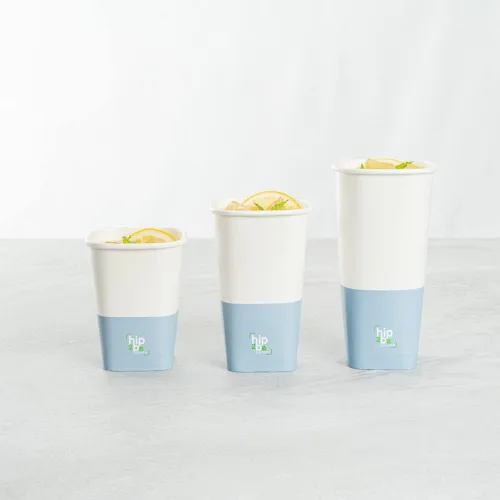 Miniatura 10 de Restaurantware Hip 2 Be Square - Tazas de café de papel de 12 onzas, 25 tazas de café reutilizables a prueba de fugas, tapas se venden por separado