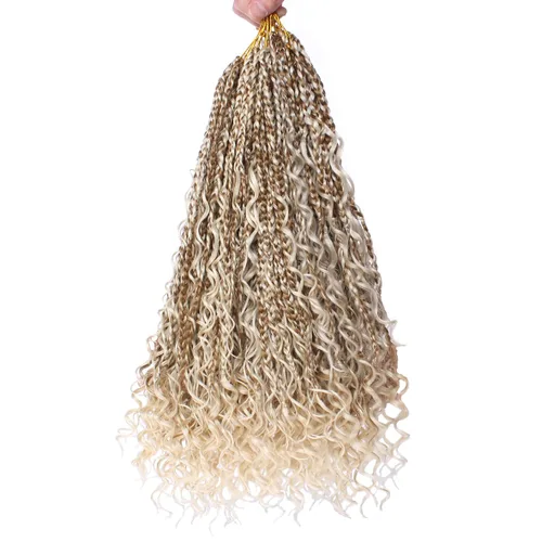 Miniatura 23 de Beverlee Goddess Box - Trenzas de ganchillo de 8 pulgadas, 8 paquetes de trenzas de ganchillo bohemias, extremos rizados, pelo sintético rizado