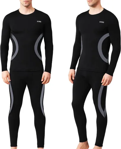 Miniatura 2 de EONGOA Conjunto de ropa interior térmica para hombre con forro polar para esquí, invierno, capa base cálida para clima frío