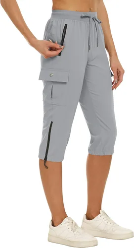 MoFiz Pantalones de senderismo tipo cargo para mujer, ligeros, de secado rápido, para exteriores, atléticos, correr, deportes, viajes, verano,