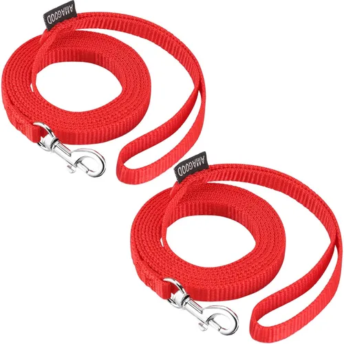 Miniatura 18 de AMAGOOD 6 pies de correas para cachorros/perros, correa de estilo tradicional resistente con gancho de cuello fácil de usar, correa para perros Negro