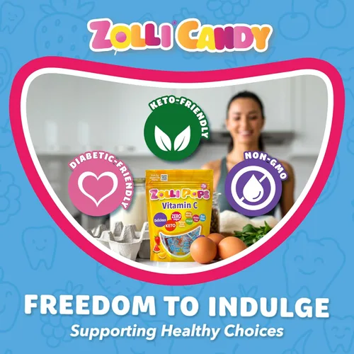 Miniatura 6 de Zollipops Vitamina C Clean Teeth Pops - Caramelos sin azúcar, paletas sin colorantes, aptos para dieta cetogénica y diabética, golosinas aprobadas