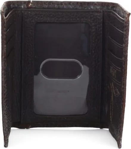 Miniatura 5 de ARIAT Billetera Rowdy marrón con logotipo de escudo triple