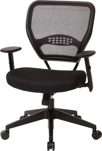 Miniatura 5 de Space Seating Serie 55 - Silla de escritorio de oficina ajustable con soporte lumbar integrado, malla negra