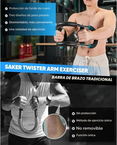 Miniatura 4 de LYKAN Entrenador de brazo Twister, equipo de entrenamiento de pecho ajustable de 40 a 100 libras, entrenador de brazos, entrenador de brazo
