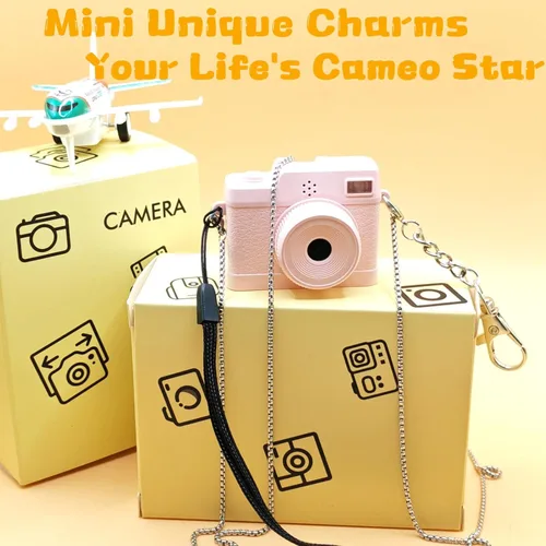 Miniatura 7 de Mini cámara con llavero, mini cámara digital, cámara retro de 1080P con tarjeta de 32 GB, lente gran angular, luz flash LED, fotos nostálgicas, gran