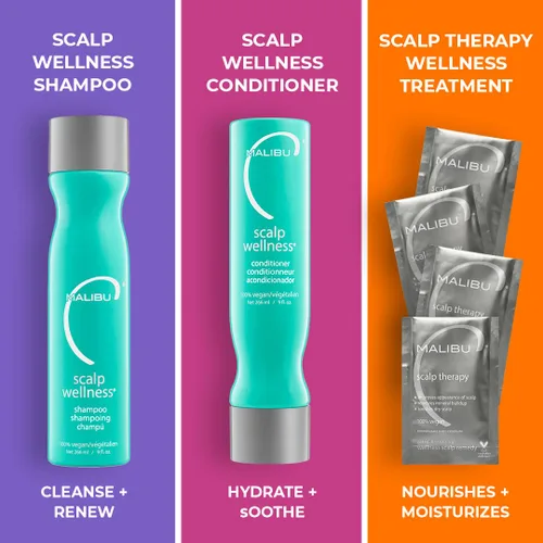 Miniatura 4 de Malibu C Scalp Wellness Collection - Set nutritivo para el cuidado del cabello del cuero cabelludo seco - Contiene remedio para el cuero cabelludo