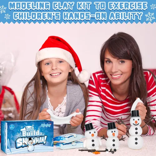 Miniatura 3 de 4 Pack de Manualidades Navideñas, Manualidad de Muñeco de Nieve de Arcilla de Secado al Aire, ¿Quieres Construir un Muñeco de Nieve? Rellenos