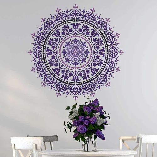 Miniatura 2 de Plantilla de mandala prosperidad reutilizable para paredes; puedes hacerlo tú mismo; decoración moderna para pared fácil y divertida