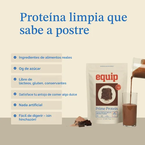 Miniatura 4 de Equip Foods - Polvo de proteína limpia de carne de res alimentada con pasto, apto para dieta carnívora, paleo y keto, sin gluten ni lácteos, 30