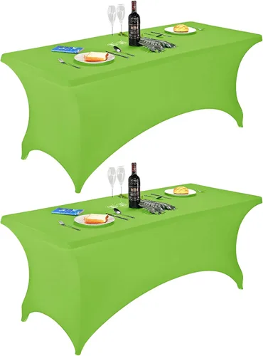 Miniatura 96 de FORLIFE - Funda de mesa de elastano, mantel ajustado de 4 pies para mesas rectangulares, funda elástica para patio, universal para bodas, banquetes