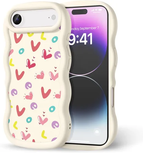 Miniatura 168 de Compatible con iPhone SE/8/7 Funda para Mujeres y Niñas, Marco Ondulado Rizado con Patrón Lindo, Estética Delgada Suave Silicona TPU Parachoques