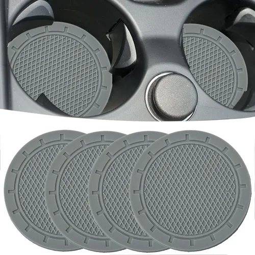 Miniatura 10 de Posavasos insertables para portavasos de automóvil, paquete de 4, diámetro de 2.75 pulgadas, PVC antideslizante, inserto universal, duradero, Púrpura