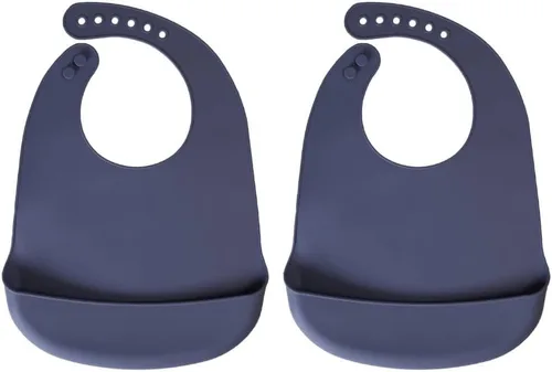 Miniatura 12 de Baberos de silicona para bebés, babero impermeable sin BPA con bolsillo, apto para lavavajillas con recogedor de alimentos