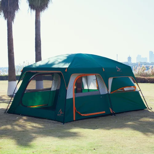 Miniatura 2 de KTT Extra Large Tent 6-10-12-14 Person(Style-B),Family Cabin Tents,2 Rooms,3 Doors and 3 Windows with Mesh,Straight Wall,Waterproof,Double Layer,Big