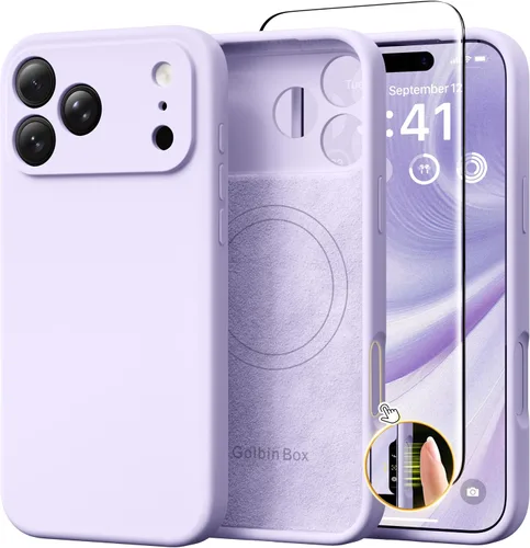 Miniatura 78 de GolbinBox Funda magnética para iPhone 17, compatible con MagSafe, cubierta de silicona integrada para control de cámara, funda de silicona líquida a