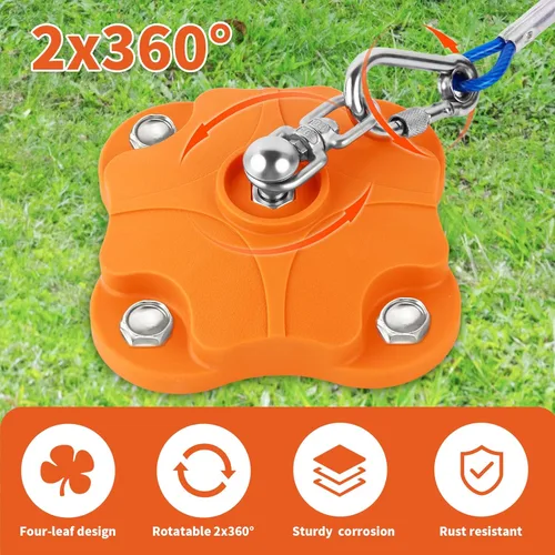 Miniatura 4 de Estaca de Anclaje al Suelo de Servicio Pesado para Atar Perros con Doble Giro Antienredos de 360° - Estaca Corrediza para Perros Grandes para Patio