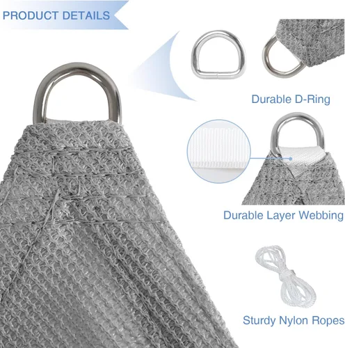 Miniatura 4 de E&K Sunrise - Toldo parasol rectangular de 10 x 12 pies, bloquea los rayos UV, para pérgola, patio, jardín al aire libre (gris)