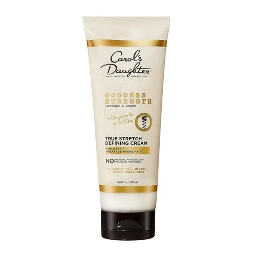 Carol's Daughter Goddess Strength True Stretch Defining Hair Cream para ondas, espirales y rizos, crema definidora de rizos con aceite de ricino,