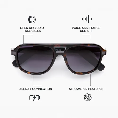 Miniatura 2 de Eddie Bauer Anteojos Inteligentes para Hombre con Bluetooth, Anteojos Inteligentes con Lentes Polarizadas UV400, Altavoces de Oreja Abierta