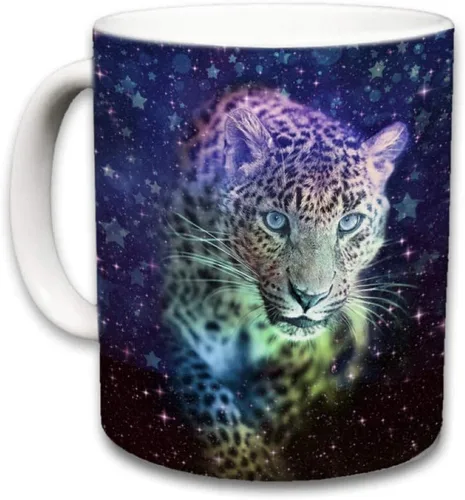 Miniatura 2 de Taza de leopardo Tazas de viaje de cerámica de animales lindos Taza para amantes del café Diseño de leopardos Gran regalo novedoso Ropa