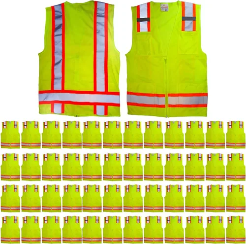Miniatura 10 de Malta Dynamics Chaleco de inspección de seguridad amarillo de alta visibilidad, compatible con OSHA/ANSI, tamaño multi 1 Paquete