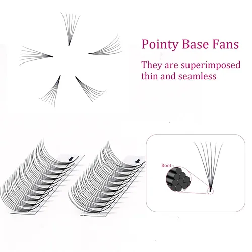 Miniatura 65 de Extensiones de Pestañas Rizo D 0.59-0.79 pulgadas Bandeja Mixta Seda Extensiones de Pestañas Clásicas Suministros Extensiones de Pestañas