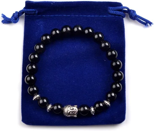 Miniatura 2 de Joya brazalete con gemas redondas de 8 mm, brazalete para los chacras, regalo de cumpleaños