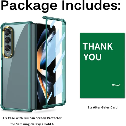 Miniatura 7 de Miimall Funda para Samsung Galaxy Z Fold 4 con protector de pantalla, carcasa protectora completa ultra fina, suave, a prueba de golpes, protector