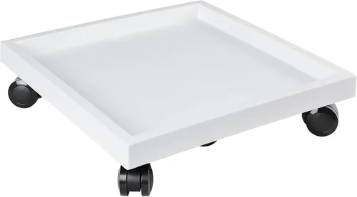 Miniatura 18 de Plato cuadrado de 15.3 pulgadas con ruedas, soporte de maceta con ruedas resistente para plantas en maceta, bandeja de base de rodillo con ruedas