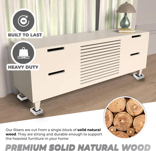 Miniatura 5 de FASONLA Elevadores de cama (juego de 8) elevadores de muebles de altura de 1 pulgada, 2 pulgadas, 3 pulgadas o 4 pulgadas, elevadores de madera