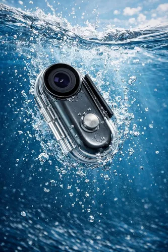 Miniatura 7 de JETO Mini cámara corporal 4K, cámara de acción POV con clip con cordón magnético, clip trasero giratorio, gran angular de 150°, funda impermeable