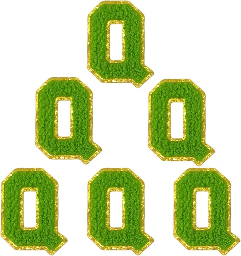 Miniatura 50 de 6 piezas de parches de letras de chenilla autoadhesivas, parches de letras preppy de 2 pulgadas para bolsos, ropa y sombreros, grandes pegatinas