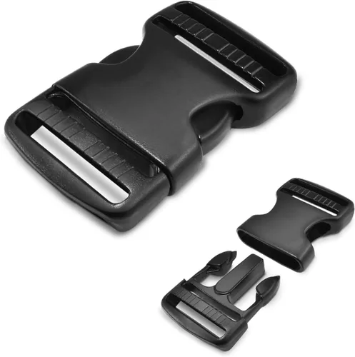 Miniatura 9 de CooBigo Paquete de 5 Hebillas de liberación lateral de 3/4" ajustables dobles, 4.5 m de correa de nailon de 3/4" de PP para camping al aire libre