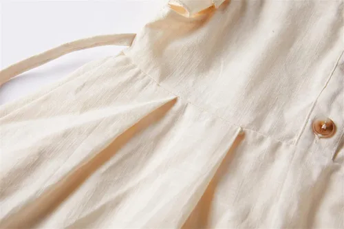 Miniatura 5 de Niyage Vestido sin mangas para niños pequeños, vestidos de fiesta casuales para niñas, de algodón, con lazo y lazo, vestido bohemio casual