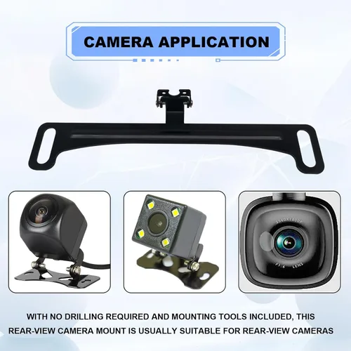 Miniatura 4 de Soporte universal para placa de matrícula de visión trasera para automóvil, kit de cámara trasera montada en espejo, soporte de instalación