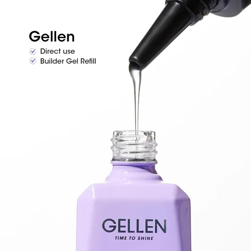 Miniatura 6 de Gellen Gel constructor de uñas transparente de 3.4 fl oz, gel fortalecedor de color duro, construcción de ápice de uñas, gel de uñas UV de larga