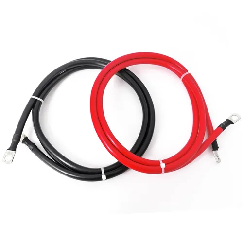 Miniatura 10 de Cable de batería de 2 AWG 2 Calibre de cobre puro Cables inversores de batería con lengüetas de 5/16 pulgadas en ambos extremos Juego de cables
