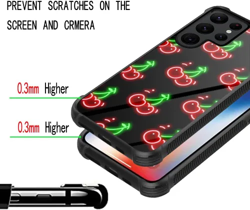 Miniatura 4 de ZHEGAILIAN Funda compatible con Samsung Galaxy S22 Ultra, patrón trasero negro con esquinas que absorben los golpes, diseño de TPU suave, funda